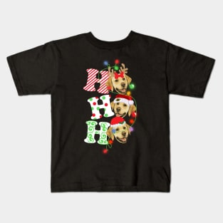 Ho Ho Ho Funny Christmas For Golden Retriever Lovers Kids T-Shirt